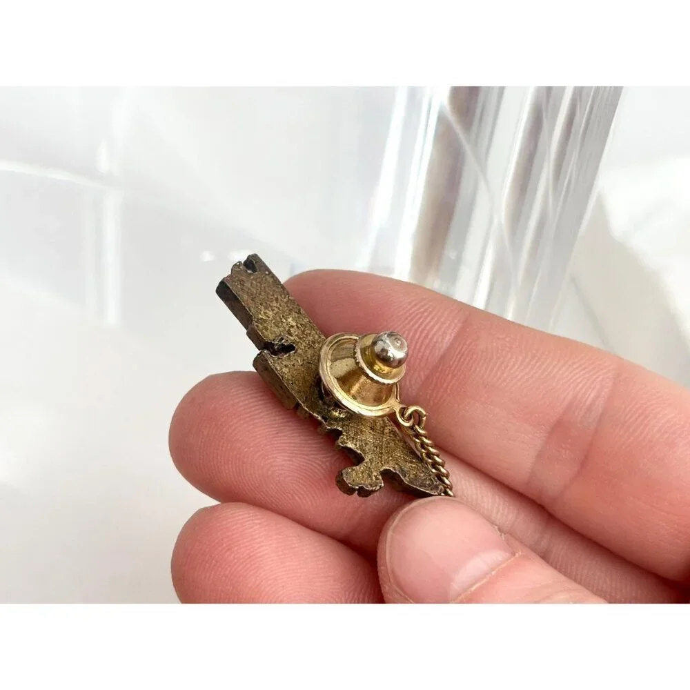 Locomotive Train Brass Toned Vintage Men's Tie Tack
